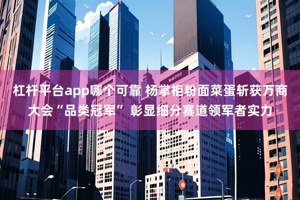 杠杆平台app哪个可靠 杨掌柜粉面菜蛋斩获万商大会“品类冠军” 彰显细分赛道领军者实力