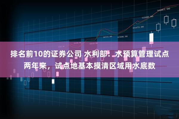 排名前10的证券公司 水利部：水预算管理试点两年来，试点地基本摸清区域用水底数